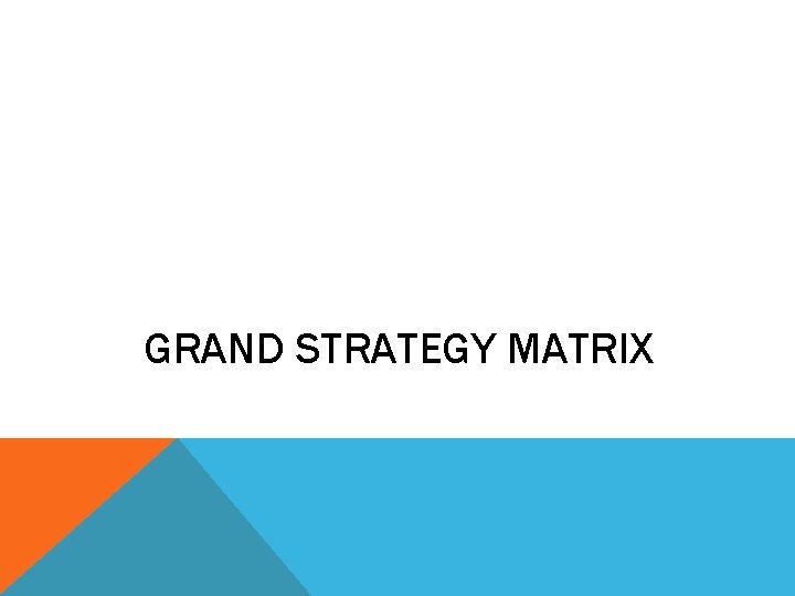 GRAND STRATEGY MATRIX 