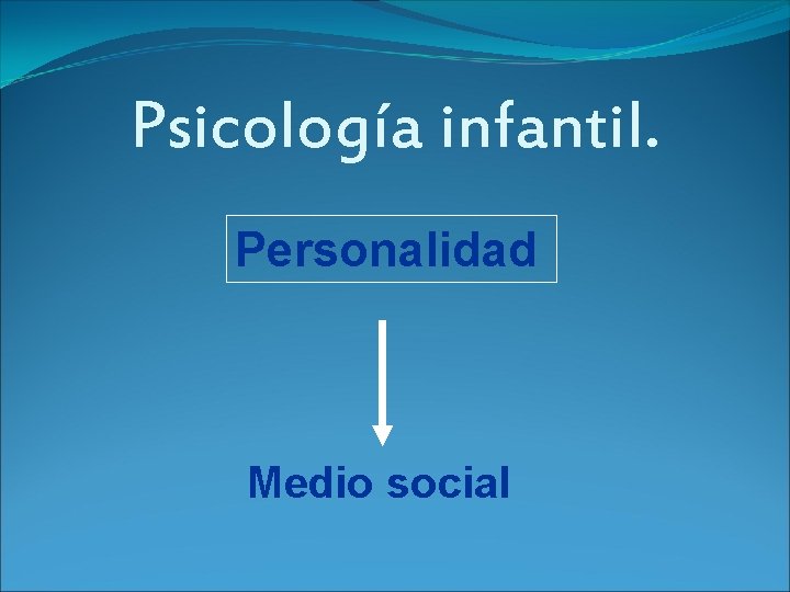 Psicología infantil. Personalidad Medio social 