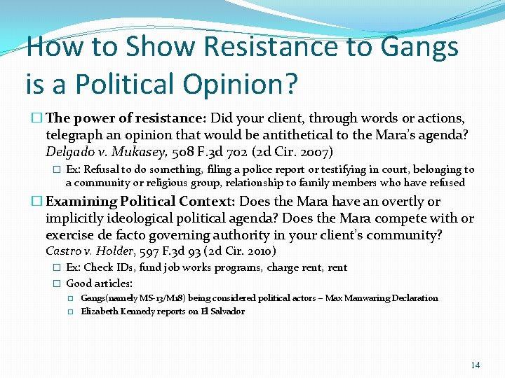 How to Show Resistance to Gangs is a Political Opinion? � The power of How to Show Resistance to Gangs is a Political Opinion? � The power of