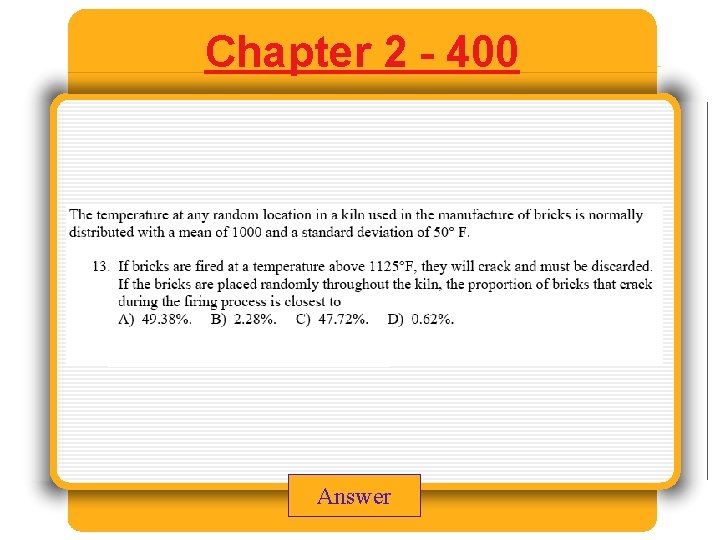 Chapter 2 - 400 Answer 