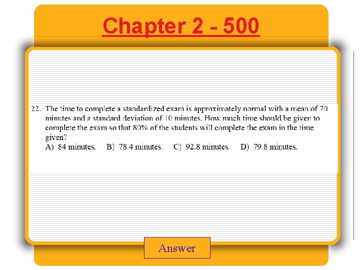 Chapter 2 - 500 Answer 