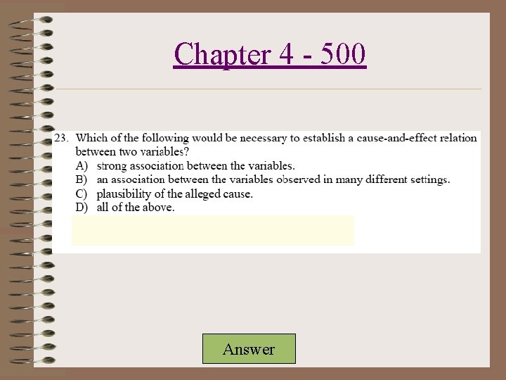 Chapter 4 - 500 Answer 