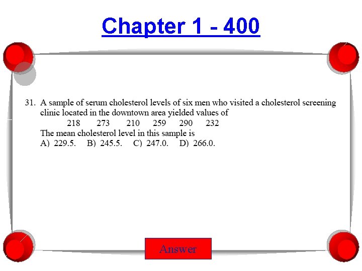 Chapter 1 - 400 Answer 