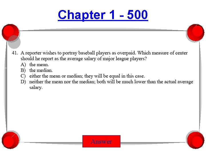 Chapter 1 - 500 Answer 