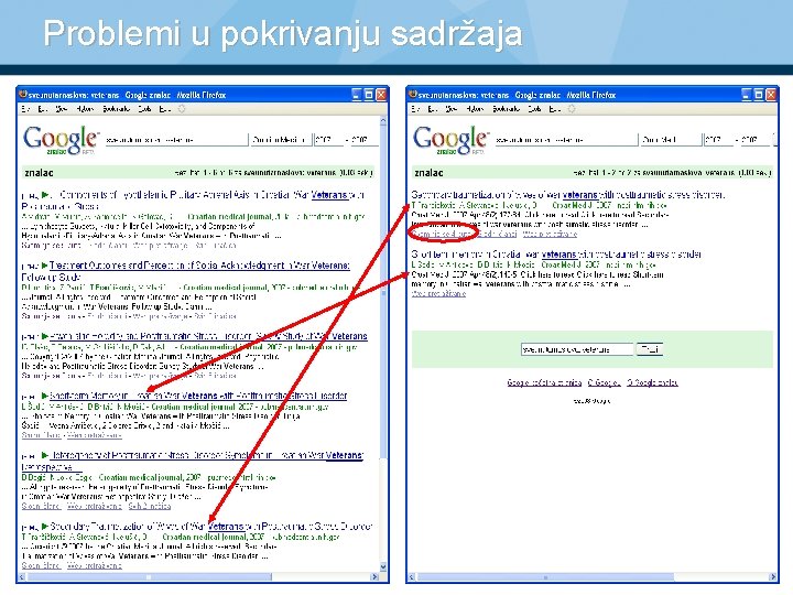 Problemi u pokrivanju sadržaja 