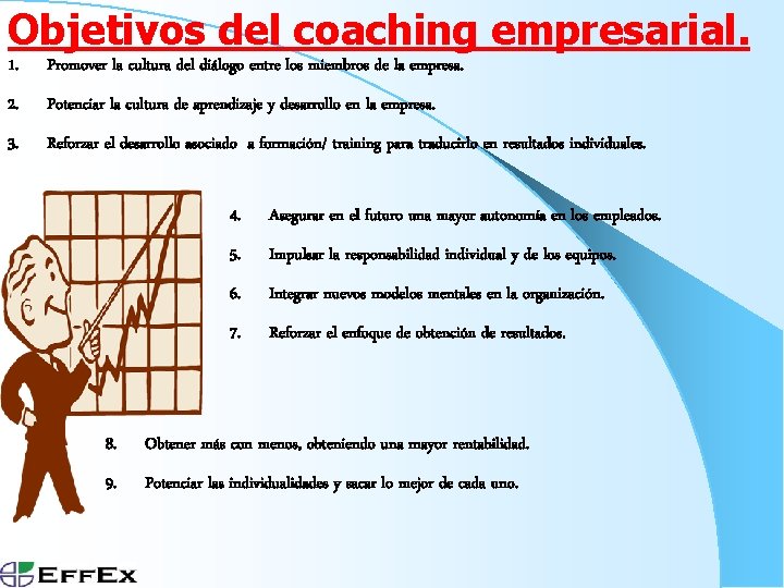Objetivos del coaching empresarial. 1. Promover la cultura del diálogo entre los miembros de