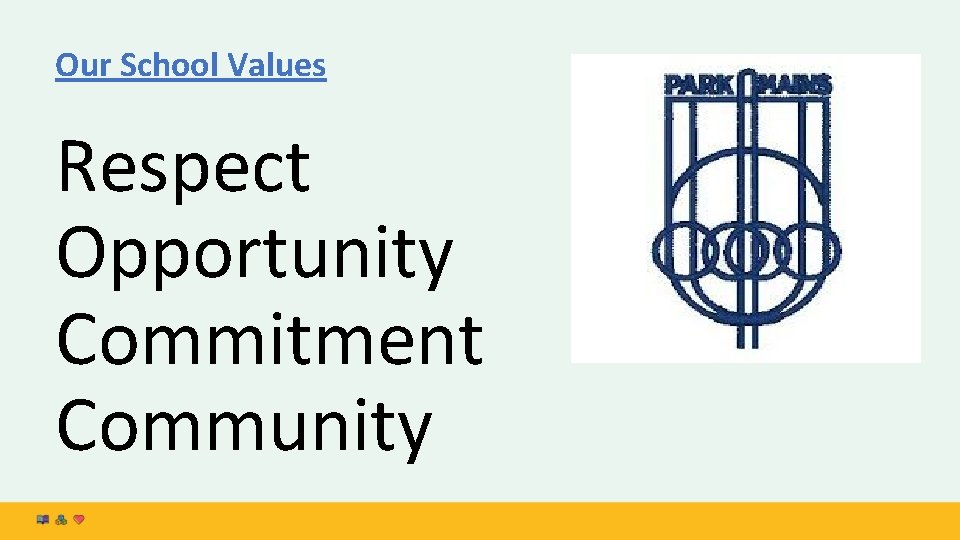 Our School Values Respect Opportunity Commitment Community 