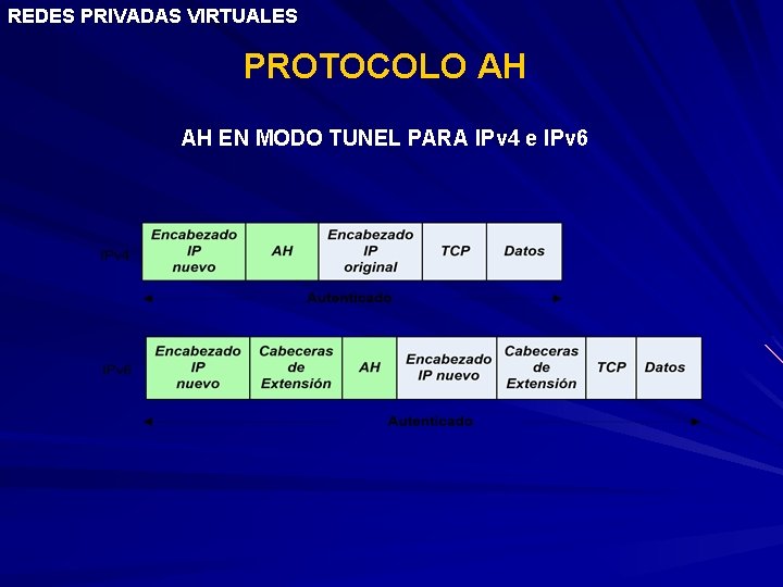 REDES PRIVADAS VIRTUALES PROTOCOLO AH AH EN MODO TUNEL PARA IPv 4 e IPv
