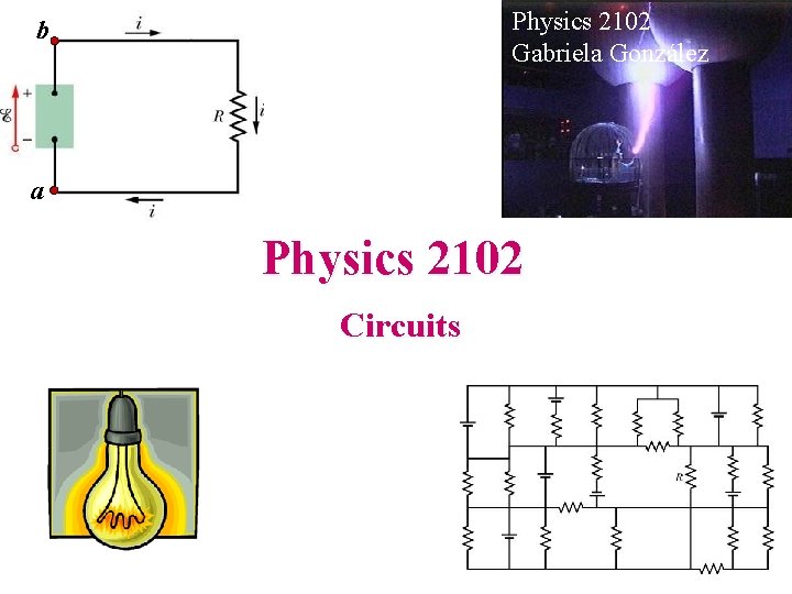 Physics 2102 Gabriela González b a Physics 2102 Circuits 