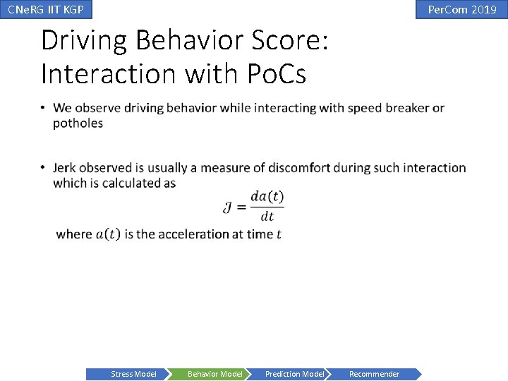 CNe. RG IIT KGP Per. Com 2019 Driving Behavior Score: Interaction with Po. Cs CNe. RG IIT KGP Per. Com 2019 Driving Behavior Score: Interaction with Po. Cs