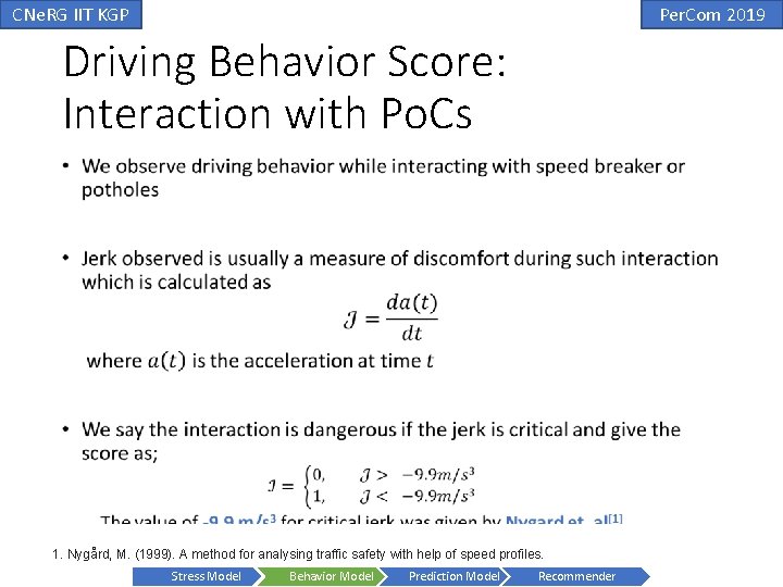 CNe. RG IIT KGP Per. Com 2019 Driving Behavior Score: Interaction with Po. Cs CNe. RG IIT KGP Per. Com 2019 Driving Behavior Score: Interaction with Po. Cs