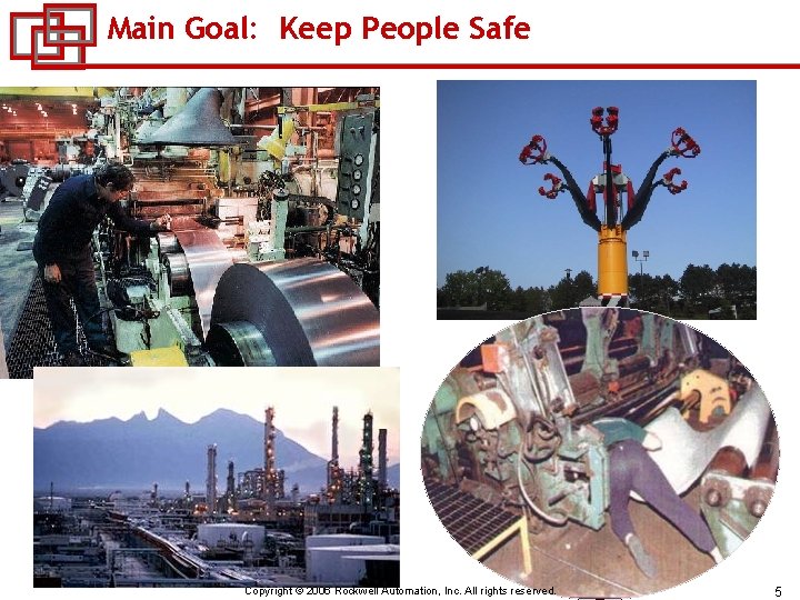 Main Goal: Keep People Safe Copyright © 2006 Rockwell Automation, Inc. All rights reserved.