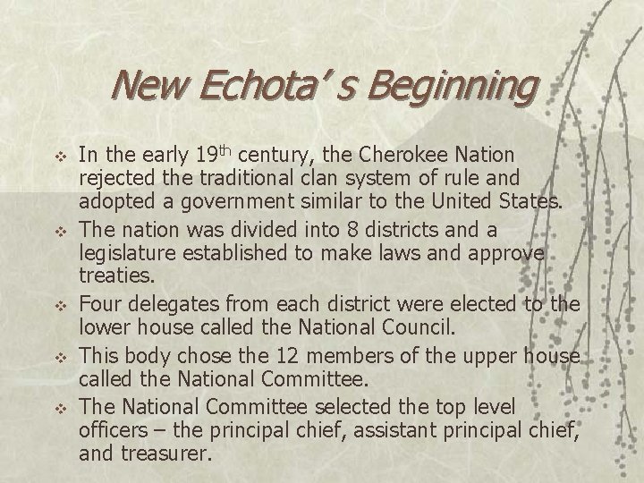 New Echota’ s Beginning v v v In the early 19 th century, the