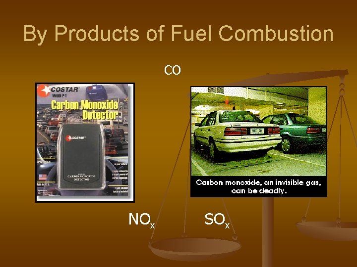By Products of Fuel Combustion CO NOx SOx 