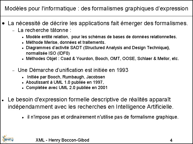 Modèles pour l'informatique : des formalismes graphiques d’expression • La nécessité de décrire les