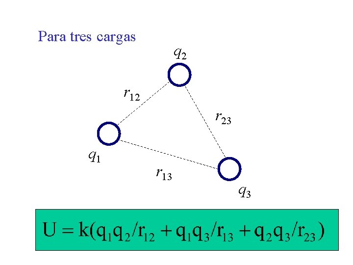 Para tres cargas q 2 r 12 r 23 q 1 r 13 q