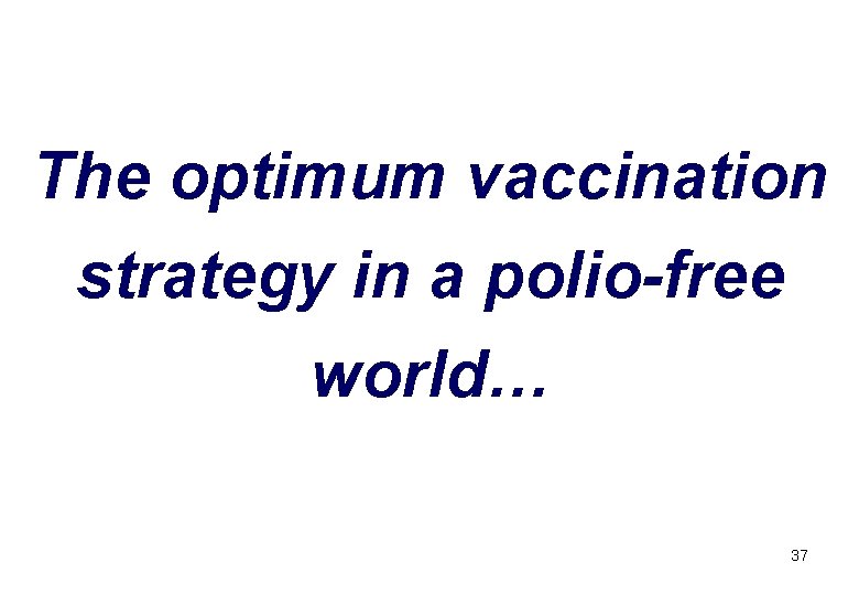 The optimum vaccination strategy in a polio-free world… 37 
