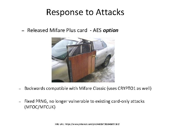 Response to Attacks – Released Mifare Plus card - AES option – Backwards compatible
