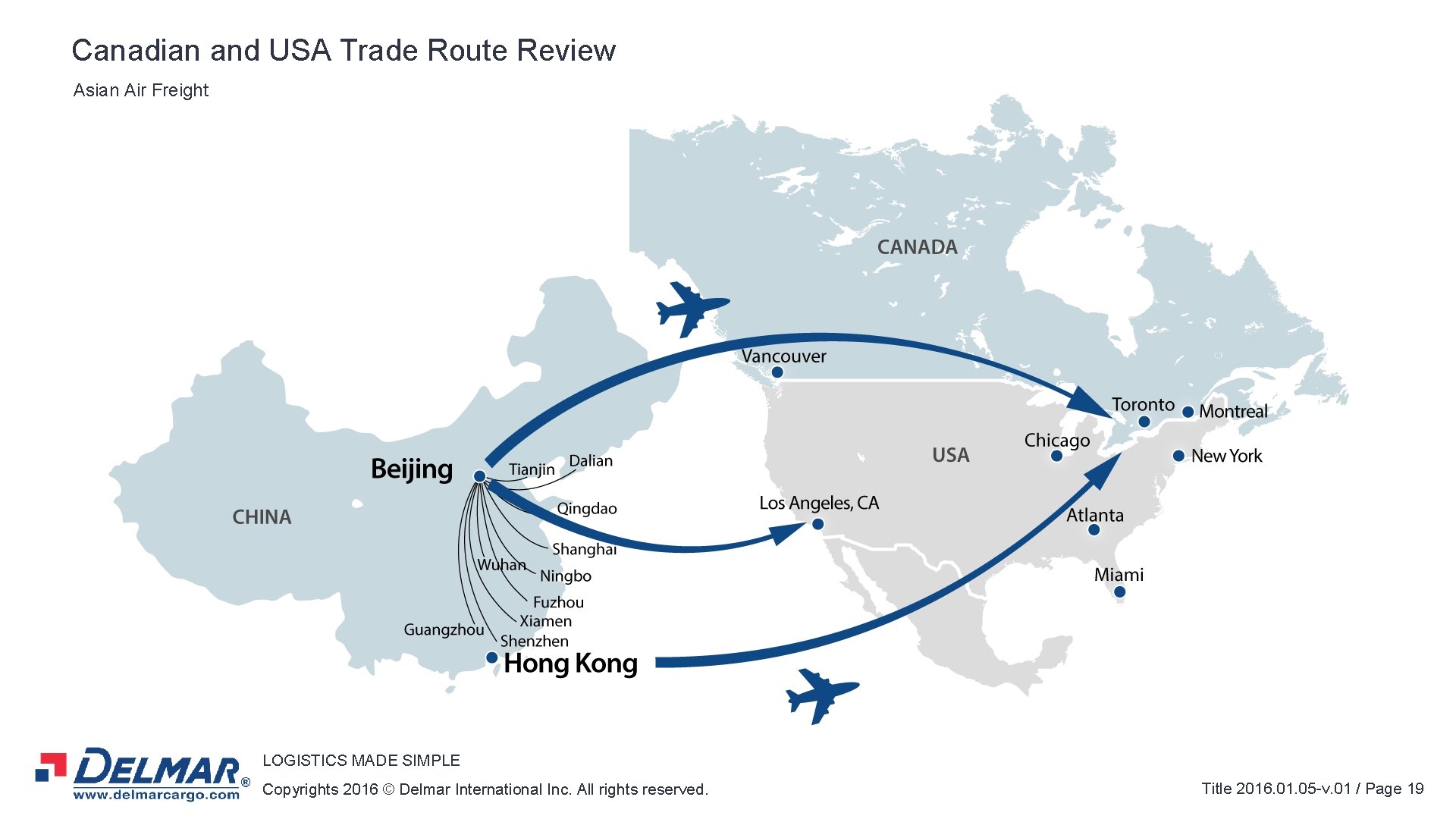 Canadian and USA Trade Route Review Asian Air Freight LOGISTICS MADE SIMPLE Copyrights 2016