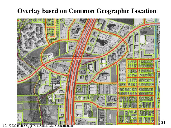 Overlay based on Common Geographic Location 12/1/2020 Ron Briggs, UTDallas, GIS Fundamentals 31 