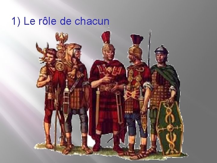 1) Le rôle de chacun 1) Le rôle de chacun