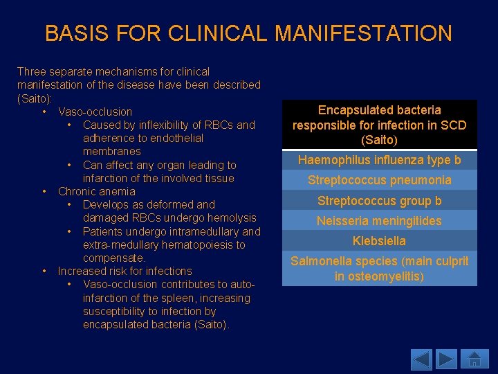 BASIS FOR CLINICAL MANIFESTATION Three separate mechanisms for clinical manifestation of the disease have