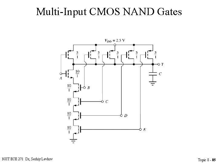 Multi-Input CMOS NAND Gates NJIT ECE 271 Dr, Serhiy Levkov Topic 8 - 85