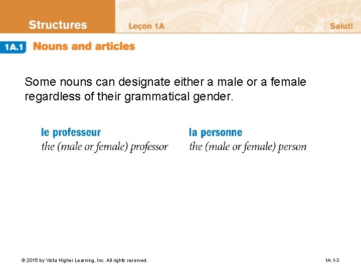 Some nouns can designate either a male or a female regardless of their grammatical Some nouns can designate either a male or a female regardless of their grammatical