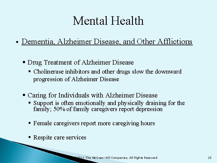 Mental Health § Dementia, Alzheimer Disease, and Other Afflictions § Drug Treatment of Alzheimer