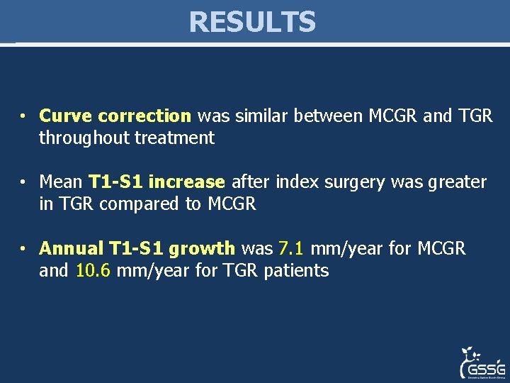 RESULTS • Curve correction was similar between MCGR and TGR throughout treatment • Mean RESULTS • Curve correction was similar between MCGR and TGR throughout treatment • Mean
