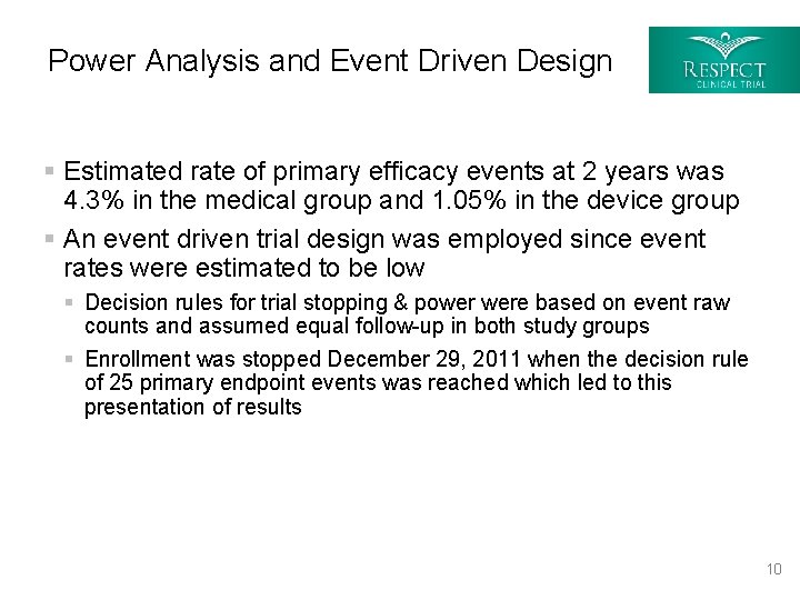 Power Analysis and Event Driven Design § Estimated rate of primary efficacy events at