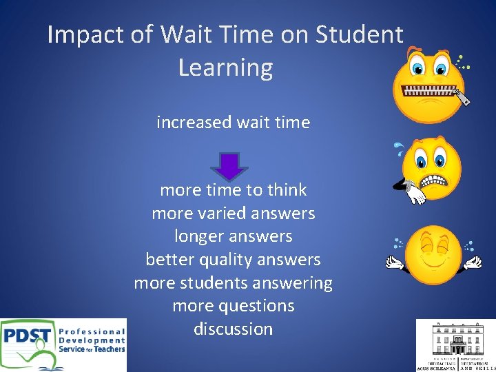 Impact of Wait Time on Student Learning increased wait time more time to think