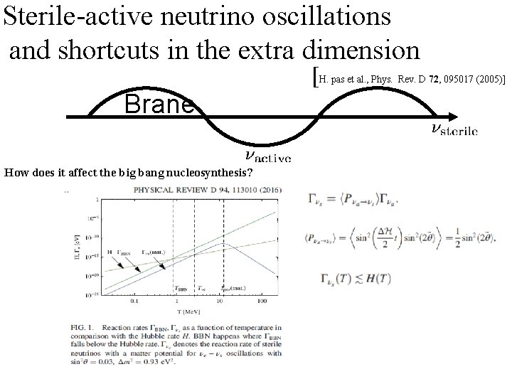 Sterile-active neutrino oscillations and shortcuts in the extra dimension [H. pas et al. ,