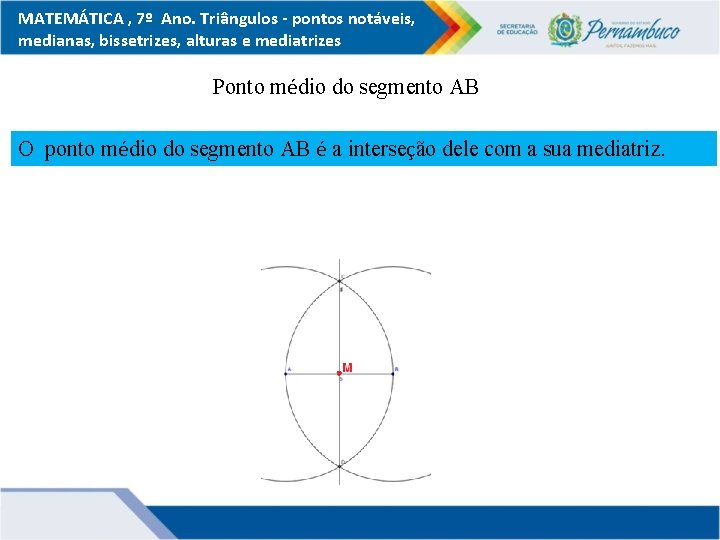 MATEMÁTICA , 7º Ano. Triângulos - pontos notáveis, medianas, bissetrizes, alturas e mediatrizes Ponto