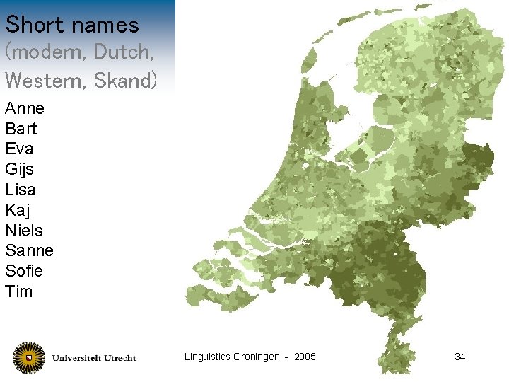 Short names (modern, Dutch, Western, Skand) Anne Bart Eva Gijs Lisa Kaj Niels Sanne