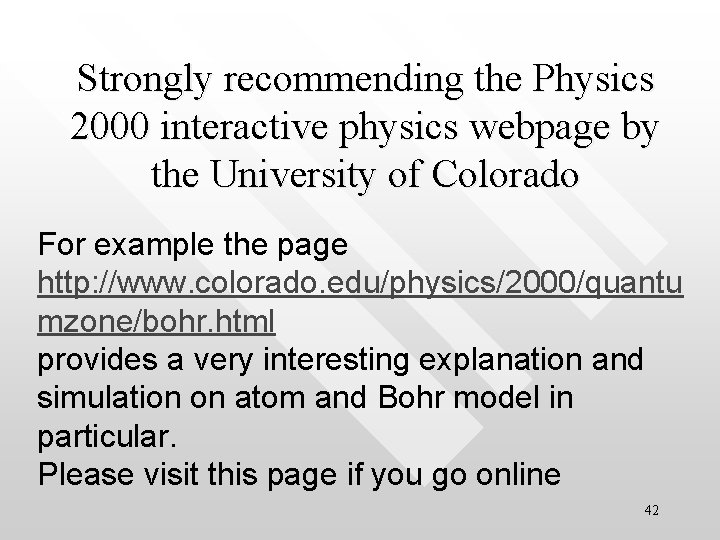 Strongly recommending the Physics 2000 interactive physics webpage by the University of Colorado For