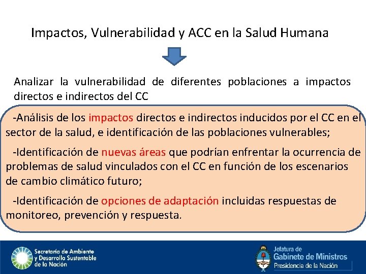 Impactos, Vulnerabilidad y ACC en la Salud Humana Analizar la vulnerabilidad de diferentes poblaciones