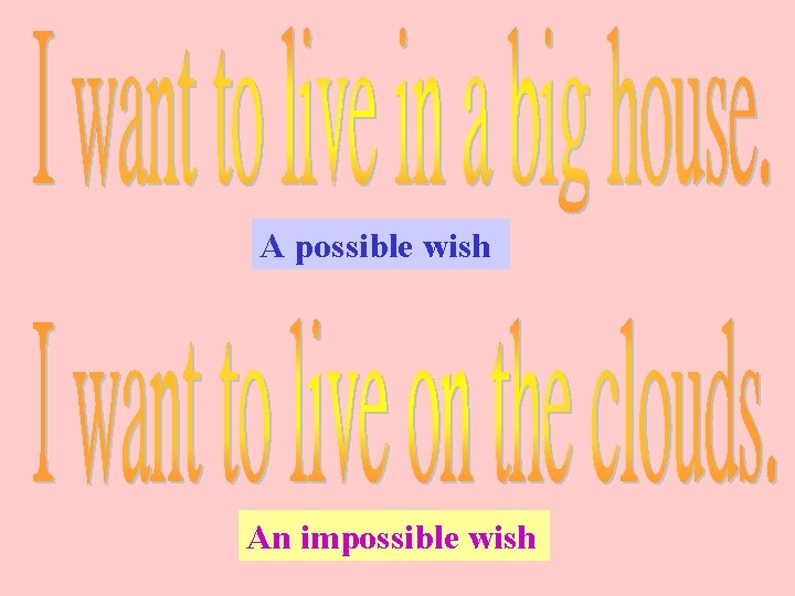 A possible wish An impossible wish 