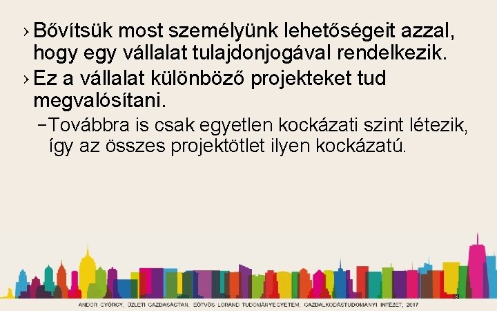 › Bővítsük most személyünk lehetőségeit azzal, hogy egy vállalat tulajdonjogával rendelkezik. › Ez a