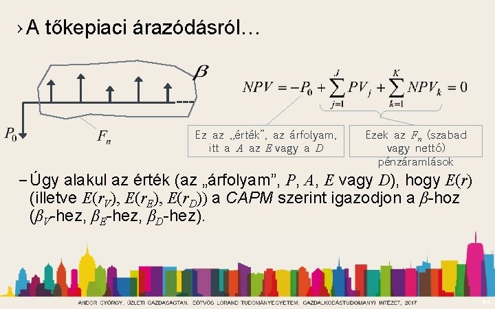 › A tőkepiaci árazódásról… Ez az „érték”, az árfolyam, itt a A az E