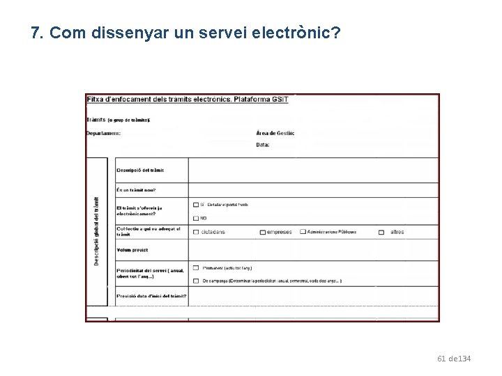 7. Com dissenyar un servei electrònic? 61 de 134 