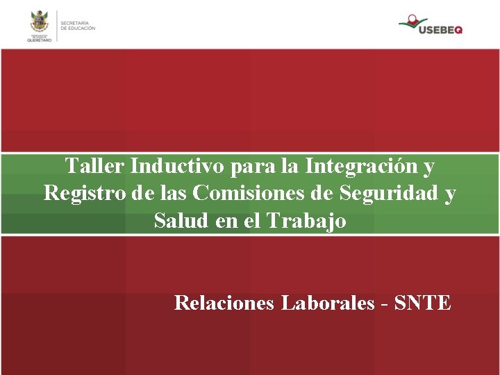 Taller Inductivo para la Integración y Registro de las Comisiones de Seguridad y Salud