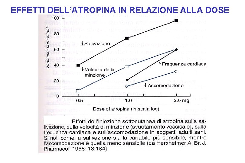 EFFETTI DELL’ATROPINA IN RELAZIONE ALLA DOSE 