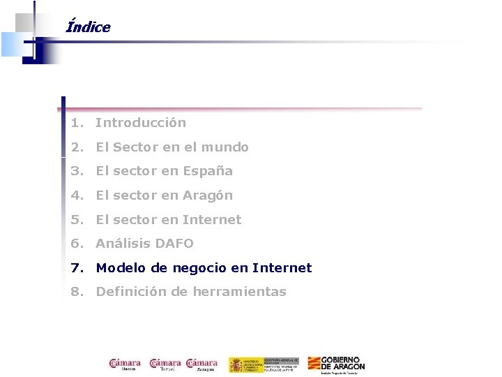 Índice 1. Introducción 2. El Sector en el mundo 3. El sector en España