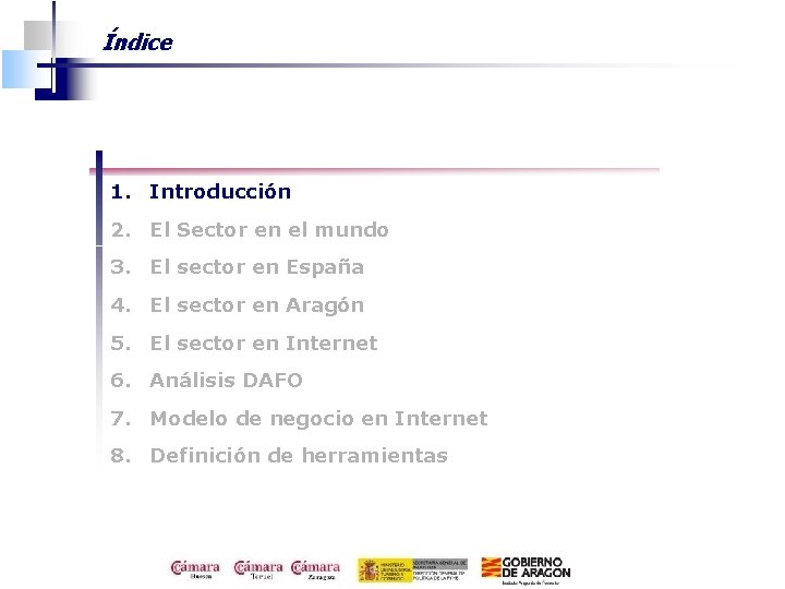 Índice 1. Introducción 2. El Sector en el mundo 3. El sector en España