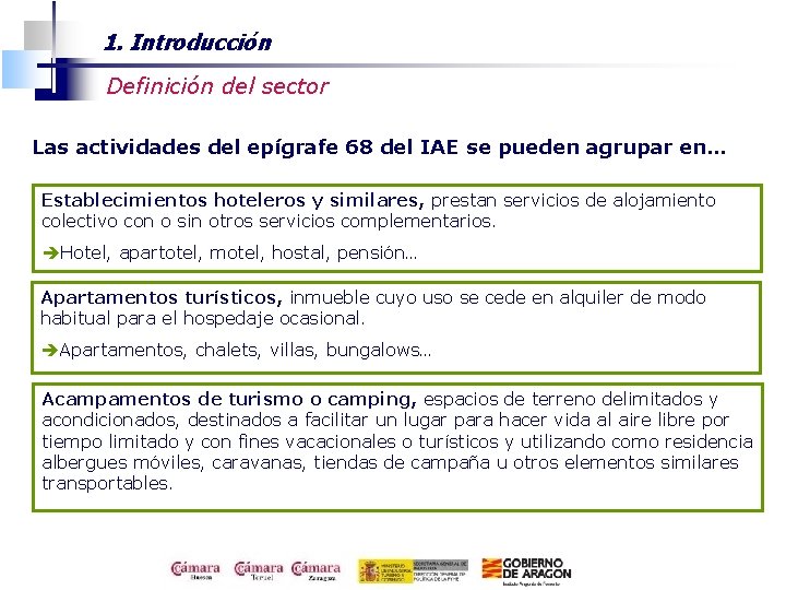 1. Introducción Definición del sector Las actividades del epígrafe 68 del IAE se pueden