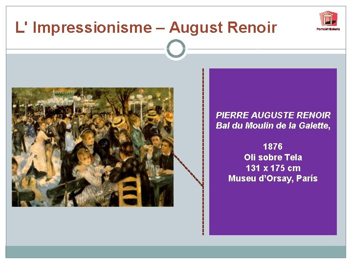 L' Impressionisme – August Renoir PIERRE AUGUSTE RENOIR Bal du Moulin de la Galette,