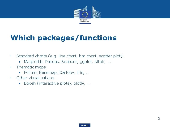 Which packages/functions • • • Standard charts (e. g. line chart, bar chart, scatter