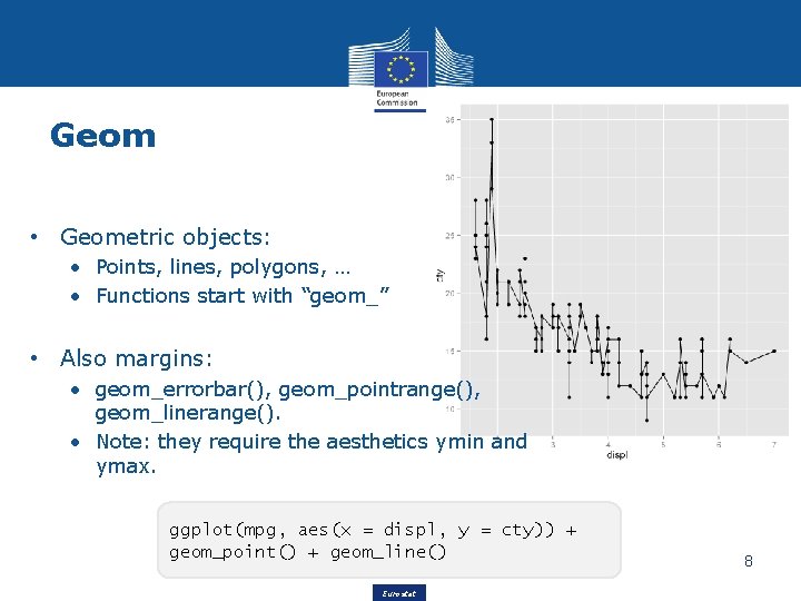 Geom • Geometric objects: • Points, lines, polygons, … • Functions start with “geom_”