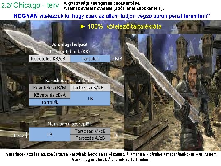 2. 2/ Chicago - terv A gazdasági kilengések csökkentése. Állami bevétel növelése (adót lehet